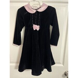 Sophie Rose Black Velvet Dress. Size 4T